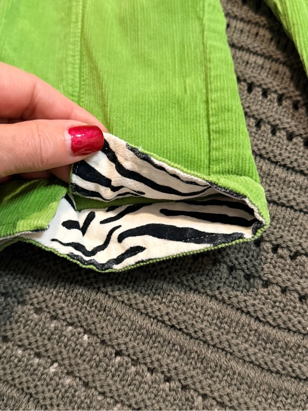 Gymboree vintage Mod Zebra Bright Green Corduroy pants